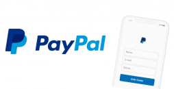 logotipo do paypal ao lado de um celular com o aplicativo do paypal na tela