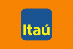 Logotipo do banco Itaú em um fundo laranja para representar o empréstimo pessoal Itaú
