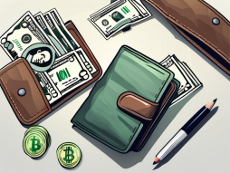 A wallet full of cash next to a contract