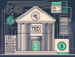 A digital device showing a bank savings account interface with the ted (electronic wire transfer) option highlighted