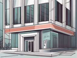 A bank building with a computer screen showing a ted transaction error