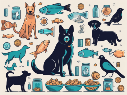 Various types of pets such as dogs