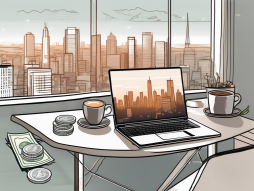 A workspace with a laptop