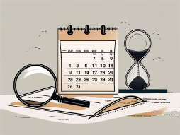 A calendar with a magnifying glass over it