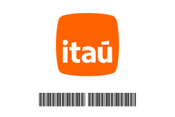 logo do banco itaú com um código de barras embaixo para representar o tema atualizar boleto itau