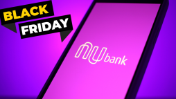 Imagem mostrando um celular com o logo do nubank anunciando a black friday nubank