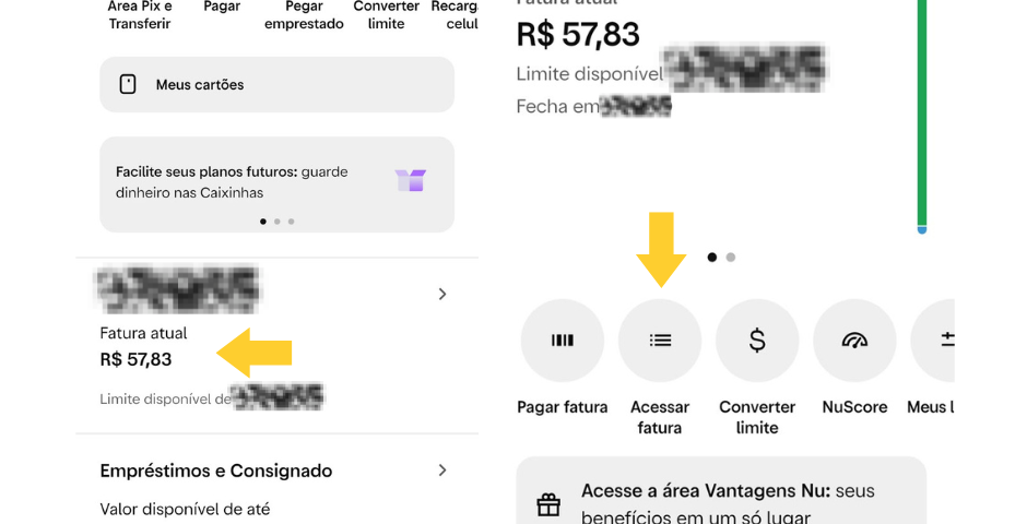 ver extrato nubank fatura cartão