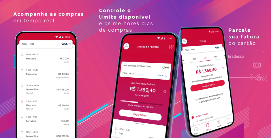 tela do aplicativo bradesco