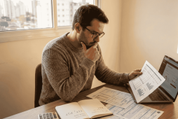 um homem analisando gráficos para decidir a partir de qual salário compensa ser PJ