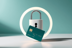 cadeado simulando proteção de compras cartão de crédito