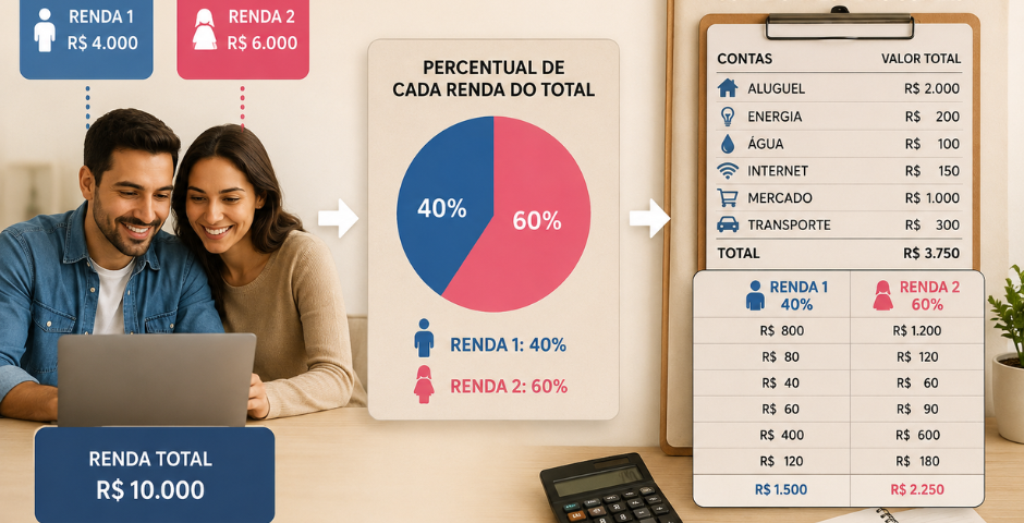 Os principais métodos para dividir contas no casamento- Divisão proporcional à renda
