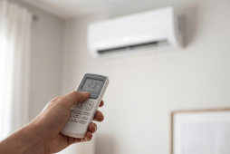 Controle remoto em 23 °C para economizar energia usando ar-condicionado