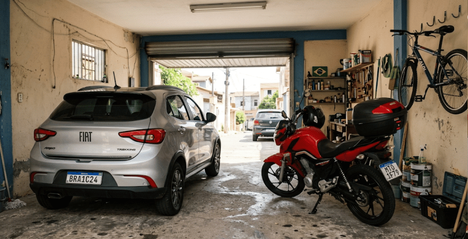 veículos em uma garagem que podem ser usados para o Empréstimo com garantia