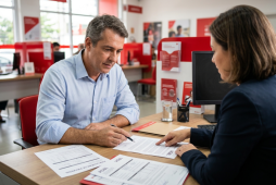 homem assinando o contrato da Previdência Bradesco