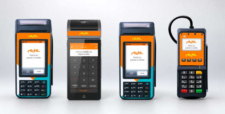 modelos da maquininha da Rede: Laranjinha +, Smart e Pin Pad